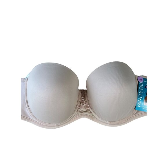NEW Vanity Fair Strapless Bra Nude 38D Converts to 5 Bras Stretch Smoothing - Picture 6 of 13